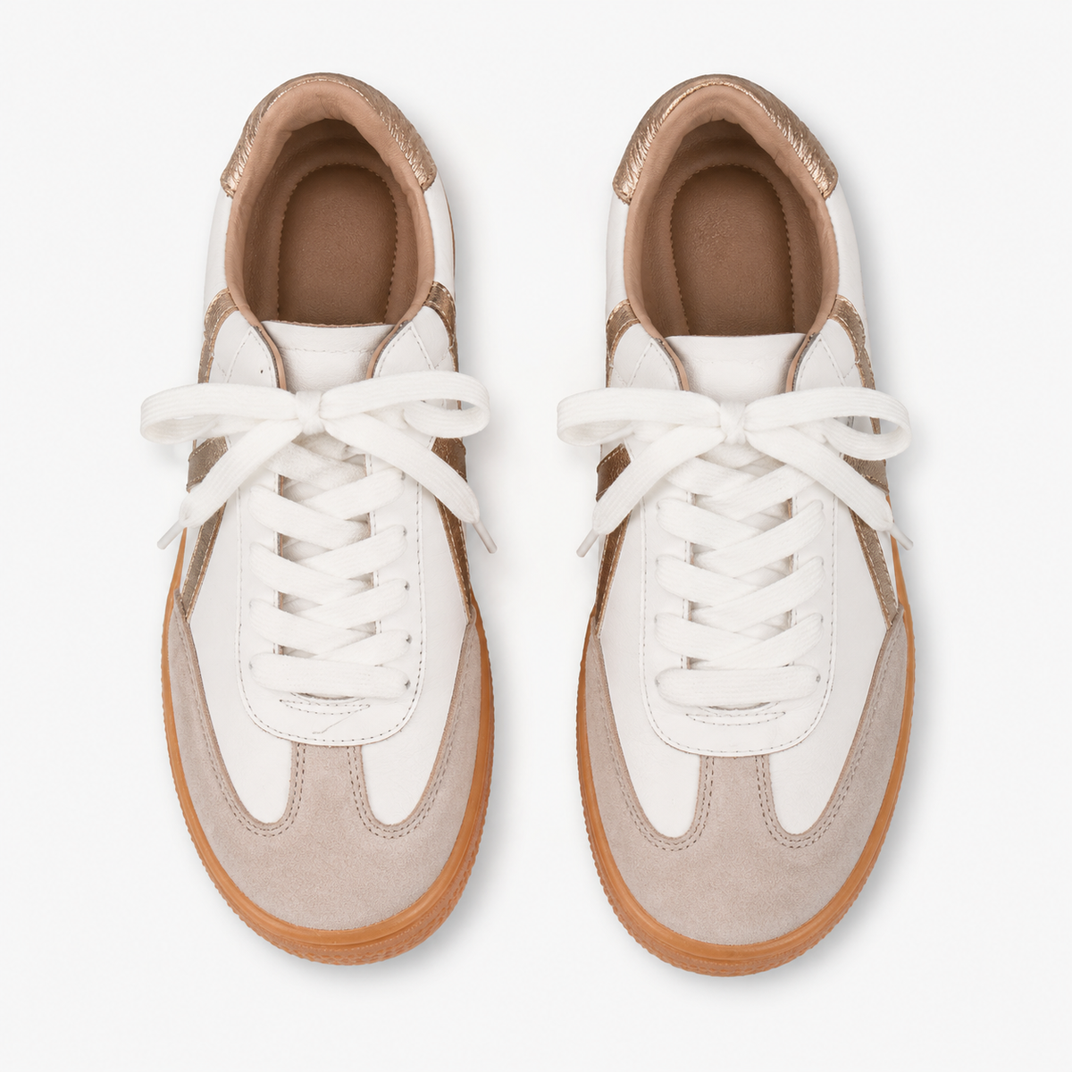Tenis mod. 24705 blanco con dorado