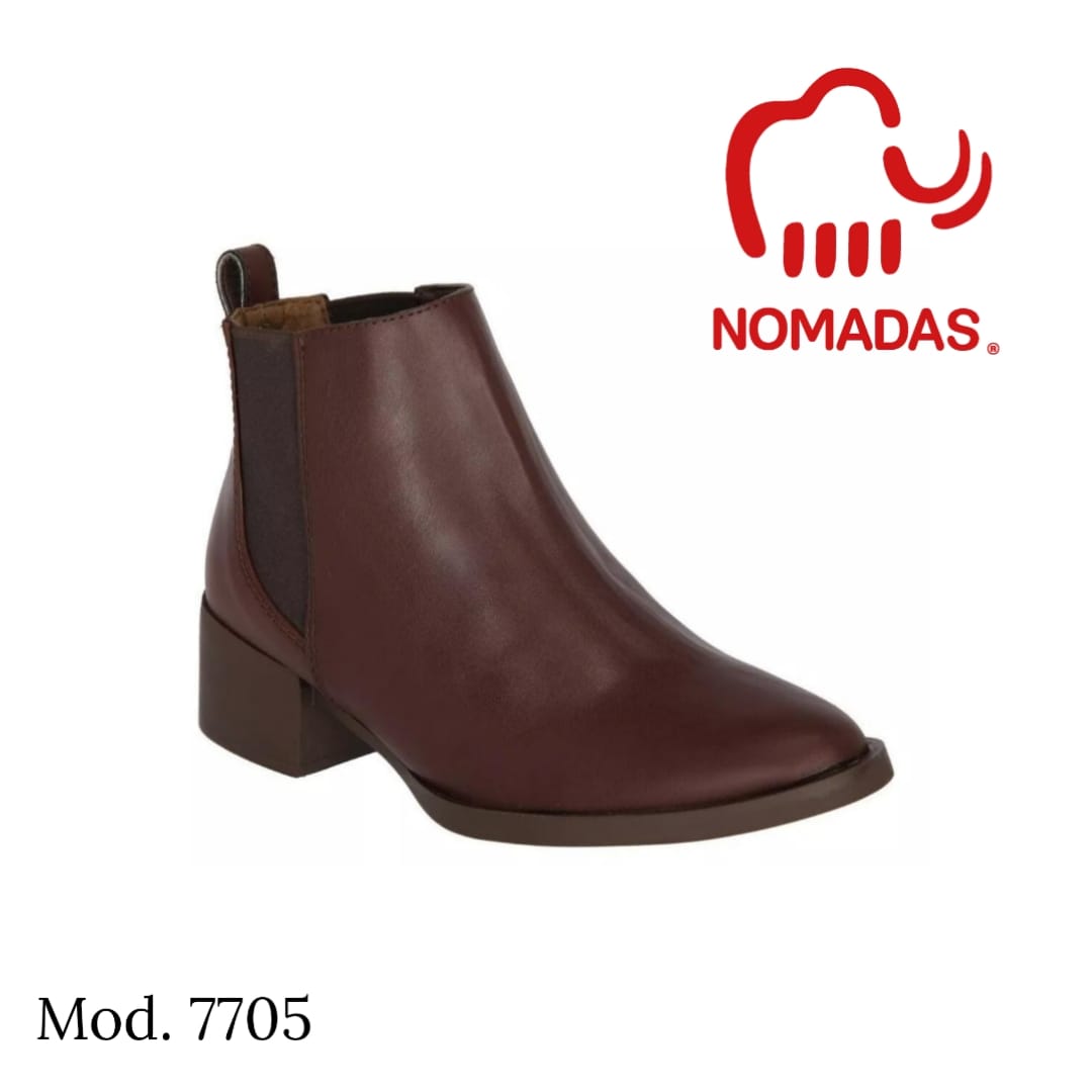 Botín modelo 7705, estilo vaquero color café