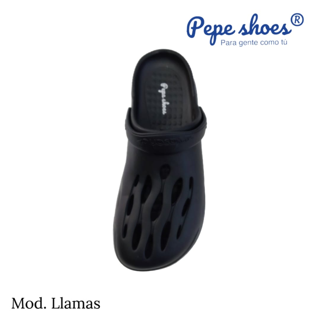 Sandalia modelo llamas negro