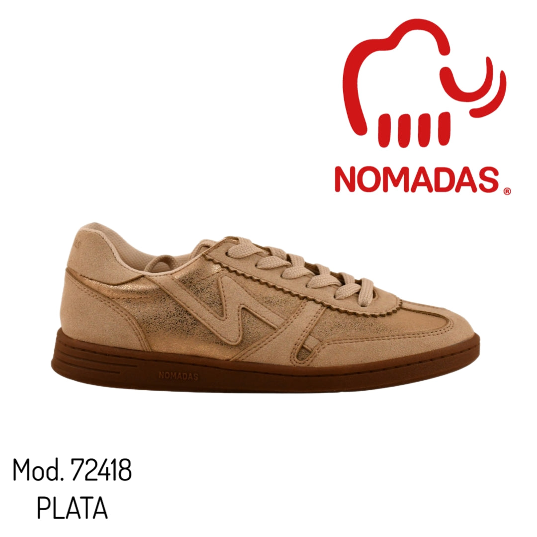 Tenis mod.72418 color plateado