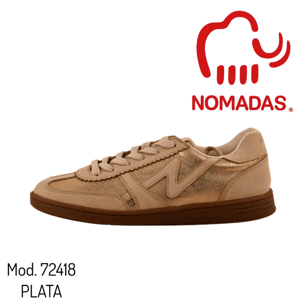 Tenis mod.72418 color plateado